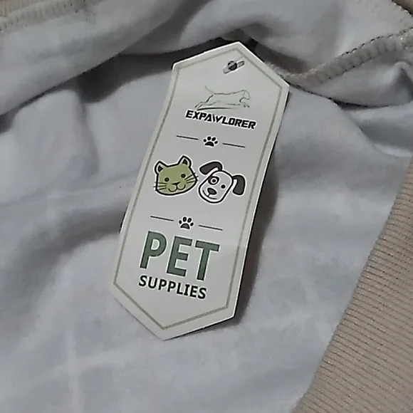 Expawlorer Pet Hoodie size Large tan, black, Red squares - Picture 3 of 6